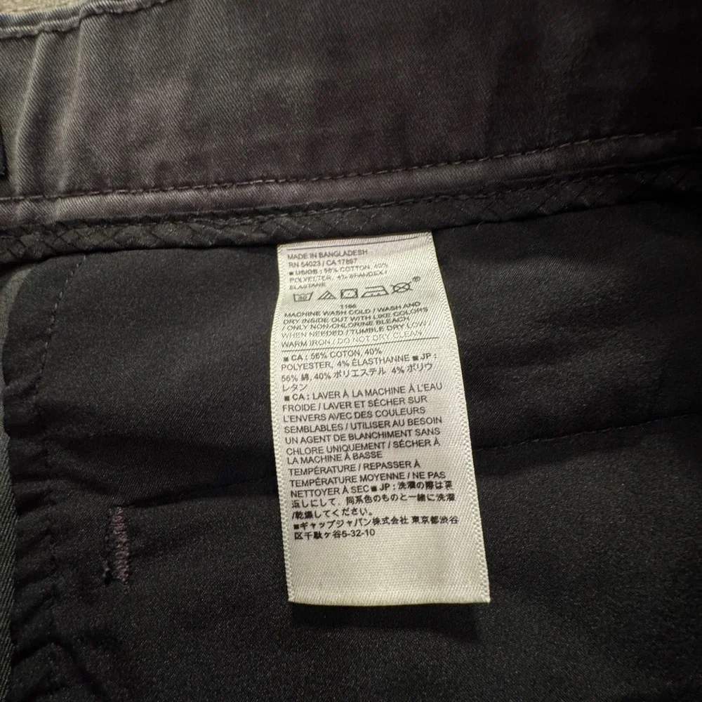 Banana Republic Pants Mens 34 Gray Cotton Blend Slim Fit Chino Work Casual 34x32